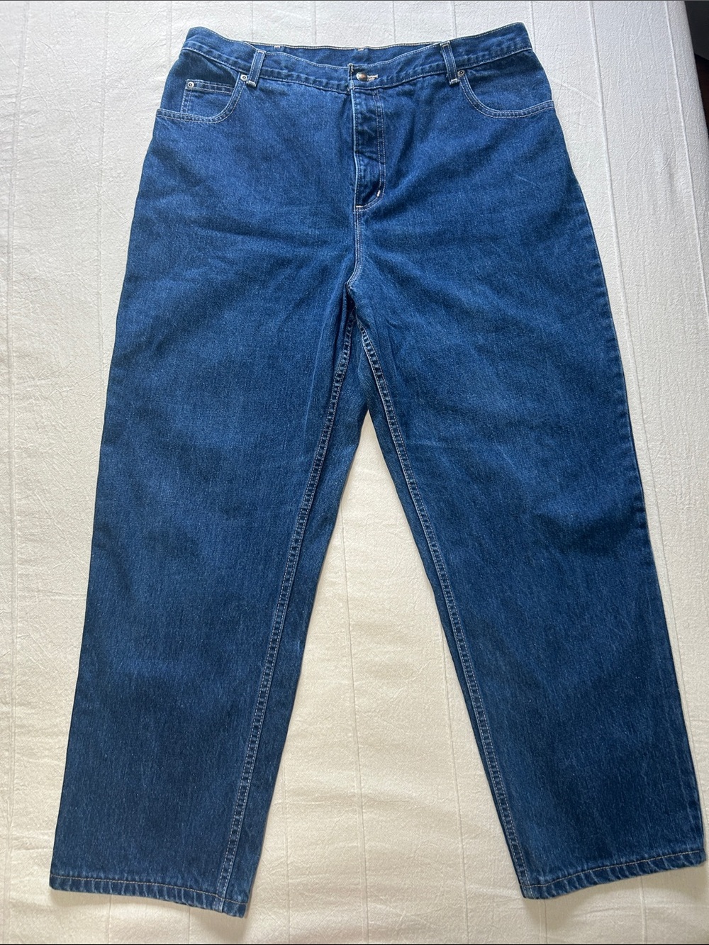 Lands' End Vintage High Rise Straight Leg Jeans Size 18 Dark Wash 100% Cotton
